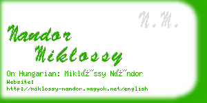nandor miklossy business card